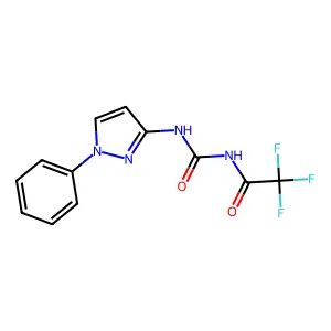 2,2,2-trifluoro-N-((1-phenyl-1H-pyrazol-3-yl)carbamoyl)acetamide structure
