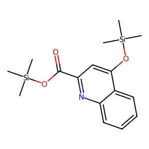 2-Quinolinecarboxylic acid, 4-[(trimethylsilyl)oxy]-, trimethylsilyl ester structure