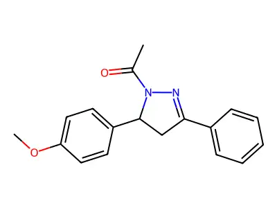 1-Acetyl-5-(4-methoxyphenyl)-3-phenyl-2-pyrazoline structure
