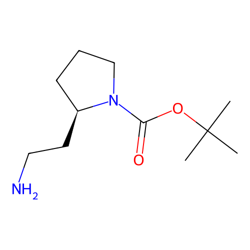 tert-Butyl (2R)-2-(2-aminoethyl)pyrrolidine-1-carboxylate structure