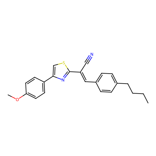 (2E)-3-(4-butylphenyl)-2-[4-(4-methoxyphenyl)-1,3-thiazol-2-yl]prop-2-enenitrile structure