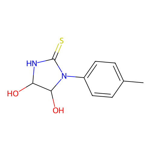 4,5-Dihydroxy-1-(4-methylphenyl)imidazolidine-2-thione structure