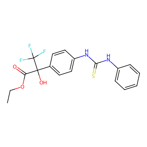 Ethyl 3,3,3-trifluoro-2-hydroxy-2-(4-(3-phenylthioureido)phenyl)propanoate structure