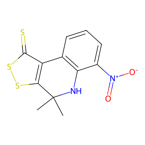 4,4-dimethyl-6-nitro-4,5-dihydro-1H-[1,2]dithiolo[3,4-c]quinoline-1-thione structure
