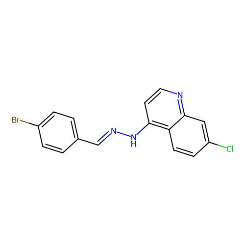 4-[(2E)-2-(4-bromobenzylidene)hydrazinyl]-7-chloroquinoline structure