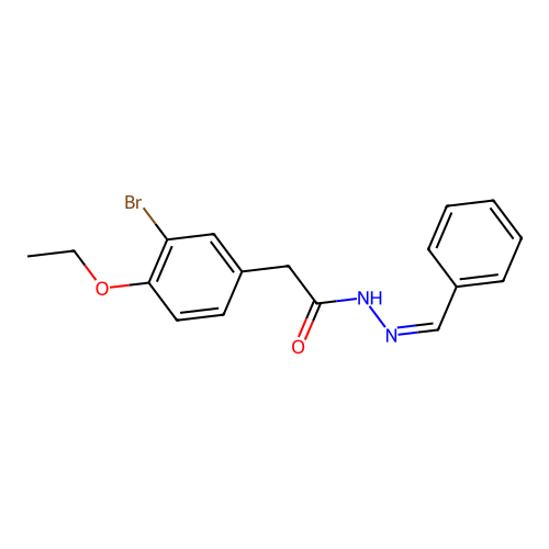 (Z)-N'-benzylidene-2-(3-bromo-4-ethoxyphenyl)acetohydrazide structure