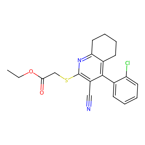 ethyl {[4-(2-chlorophenyl)-3-cyano-5,6,7,8-tetrahydroquinolin-2-yl]sulfanyl}acetate structure