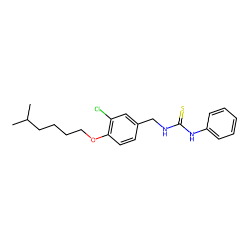 1-[[3-Chloro-4-(5-methylhexoxy)phenyl]methyl]-3-phenylthiourea structure