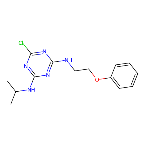 6-Chloro-N-isopropyl-N'-(2-phenoxy-ethyl)-[1,3,5]triazine-2,4-diamine structure