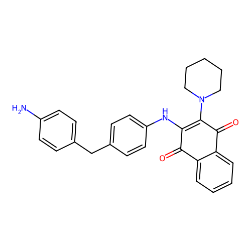 2-{[4-(4-Aminobenzyl)phenyl]amino}-3-(piperidin-1-yl)naphthalene-1,4-dione structure