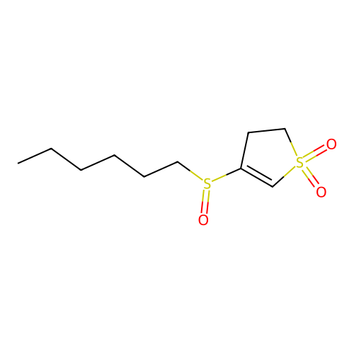 1,1-Dioxido-4,5-dihydrothiophen-3-yl hexyl sulfoxide structure
