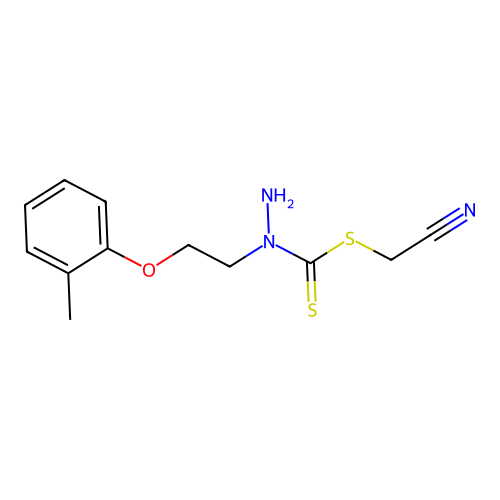 Cyanomethyl 1-(2-(o-tolyloxy)ethyl)hydrazinecarbodithioate structure