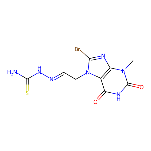 C9H10BrN7O2S structure