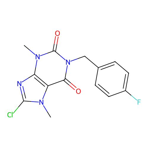 8-chloro-1-(4-fluorobenzyl)-3,7-dimethyl-1H-purine-2,6(3H,7H)-dione structure