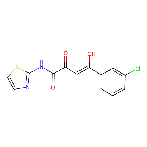 (Z)-4-(3-chlorophenyl)-4-hydroxy-2-oxo-N-(1,3-thiazol-2-yl)but-3-enamide structure