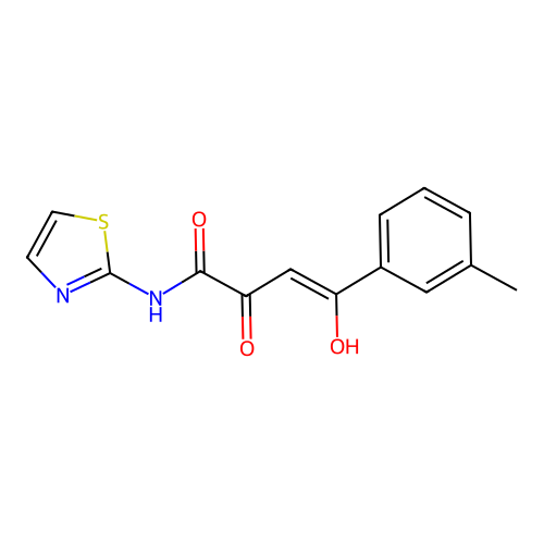 (Z)-4-hydroxy-4-(3-methylphenyl)-2-oxo-N-(1,3-thiazol-2-yl)but-3-enamide structure