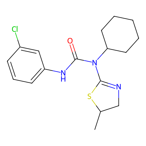 3-(3-Chlorophenyl)-1-cyclohexyl-1-(5-methyl-4,5-dihydro-1,3-thiazol-2-yl)urea structure