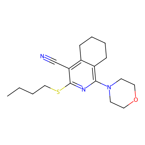3-Butylthio-1-morpholin-4-yl-5,6,7,8-tetrahydroisoquinoline-4-carbonitrile structure