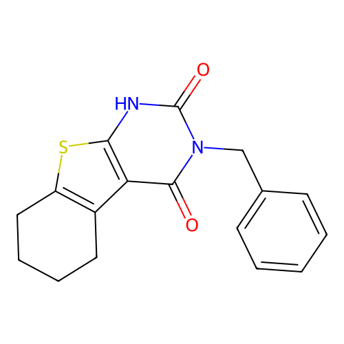 3-Benzyl-1,3,5,6,7,8-hexahydrobenzo[b]thiopheno[2,3-d]pyrimidine-2,4-dione structure