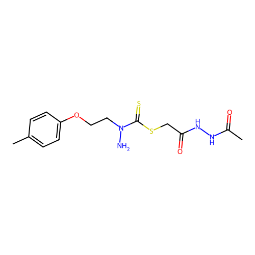 2-(2-Acetylhydrazinyl)-2-oxoethyl 1-(2-(p-tolyloxy)ethyl)hydrazinecarbodithioate structure