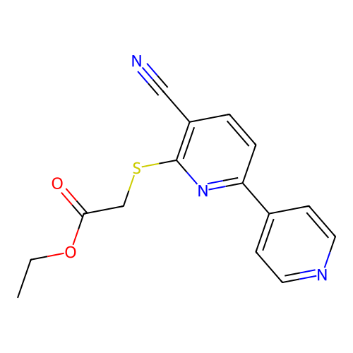 Ethyl 2-(3-cyano-6-pyridin-4-ylpyridin-2-yl)sulfanylacetate structure