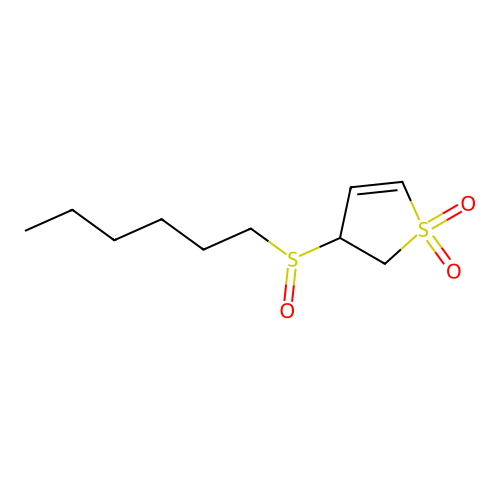 1,1-Dioxido-2,3-dihydrothiophen-3-yl hexyl sulfoxide structure