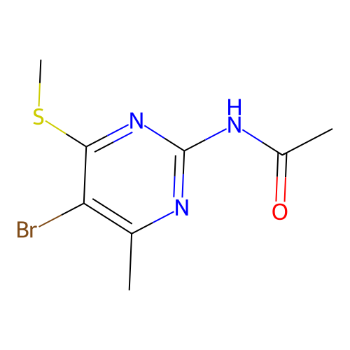 N-(5-Bromo-4-methyl-6-methylsulfanyl-pyrimidin-2-yl)-acetamide structure