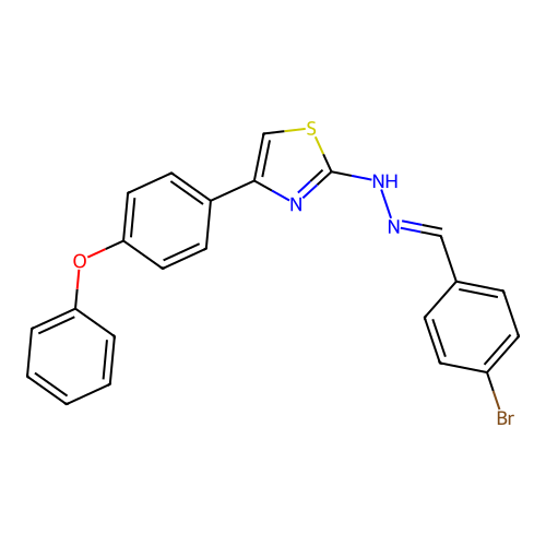 2-[(2E)-2-(4-bromobenzylidene)hydrazinyl]-4-(4-phenoxyphenyl)-1,3-thiazole structure