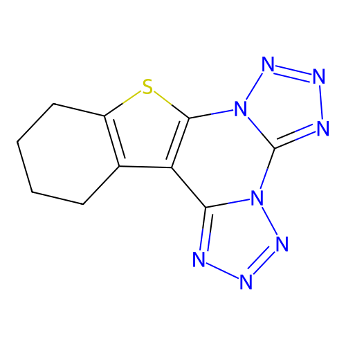10,11,12,13-Tetrahydro[1]benzothieno[3,2-e]bistetrazolo[1,5-a:1',5'-c]pyrimidine structure