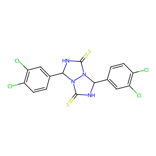 1,5-bis(3,4-dichlorophenyl)-1H,5H-[1,2,4]triazolo[1,2-a][1,2,4]triazole-3,7-dithiol structure