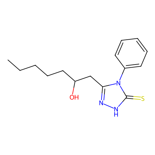 1-(4-phenyl-5-sulfanyl-4H-1,2,4-triazol-3-yl)heptan-2-ol structure