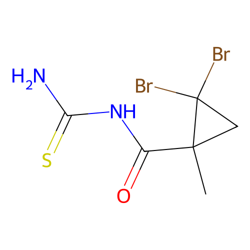 2,2-dibromo-N-carbamothioyl-1-methylcyclopropanecarboxamide structure