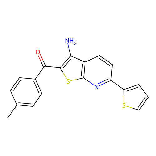 [3-Amino-6-(thiophen-2-yl)thieno[2,3-b]pyridin-2-yl](4-methylphenyl)methanone structure