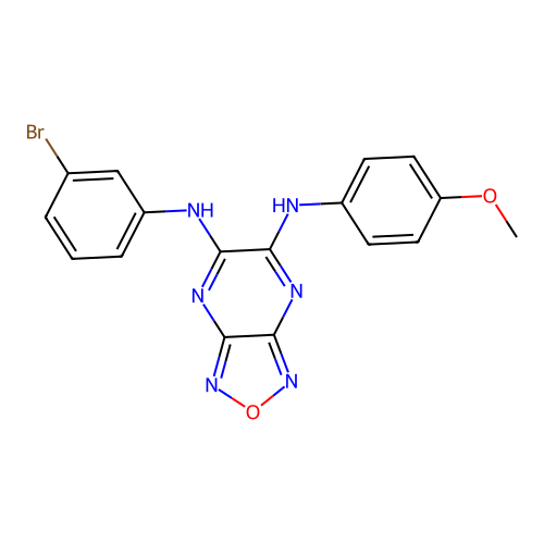 N5-(3-BROMOPHENYL)-N6-(4-METHOXYPHENYL)-[1,2,5]OXADIAZOLO[3,4-B]PYRAZINE-5,6-DIAMINE structure