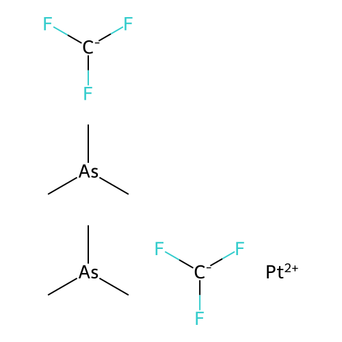 Bis(trifluoromethyl)bis(trimethylarsanuido-kappaAs)platinum structure
