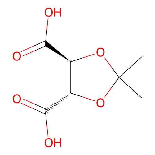 (4S,5S)-2,2-dimethyl-1,3-dioxolane-4,5-dicarboxylic acid structure