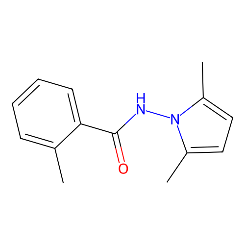 N-(2,5-dimethyl-1H-pyrrol-1-yl)-2-methylbenzamide structure