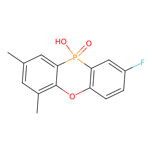 10H-Phenoxaphosphine, 8-fluoro-10-hydroxy-2,4-dimethyl-, 10-oxide structure