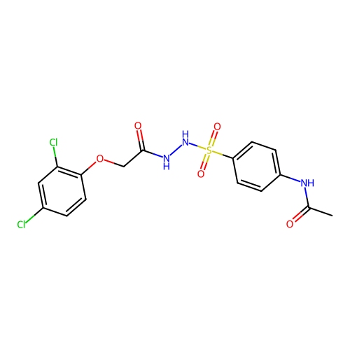 N-[4-[[[2-(2,4-dichlorophenoxy)acetyl]amino]sulfamoyl]phenyl]acetamide structure