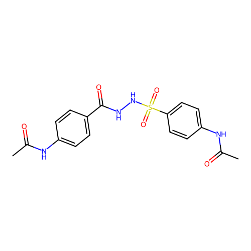 N-{4-[({[4-(acetylamino)phenyl]carbonylamino}amino)sulfonyl]phenyl}acetamide structure