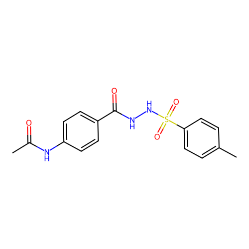 N-[4-({2-[(4-methylphenyl)sulfonyl]hydrazino}carbonyl)phenyl]acetamide structure