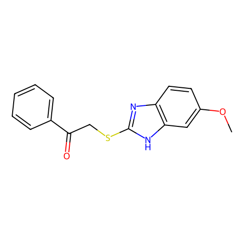 2-[(6-methoxy-1H-benzimidazol-2-yl)sulfanyl]-1-phenylethanone structure