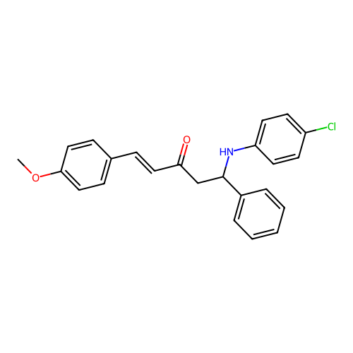 (1E)-5-[(4-chlorophenyl)amino]-1-(4-methoxyphenyl)-5-phenylpent-1-en-3-one structure