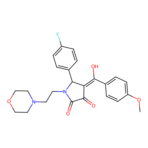 5-(4-fluorophenyl)-3-hydroxy-4-(4-methoxybenzoyl)-1-[2-(morpholin-4-yl)ethyl]-2,5-dihydro-1H-pyrrol-2-one structure
