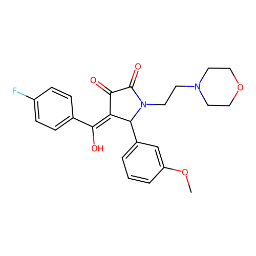 4-(4-fluorobenzoyl)-3-hydroxy-5-(3-methoxyphenyl)-1-(2-morpholinoethyl)-1H-pyrrol-2(5H)-one structure