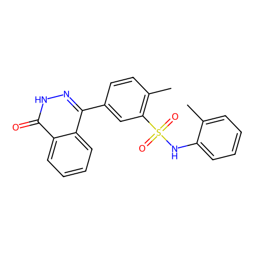 2-methyl-5-(4-oxo-3,4-dihydrophthalazin-1-yl)-N-(o-tolyl)benzenesulfonamide structure