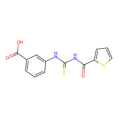 3-{[(Thiophen-2-ylcarbonyl)carbamothioyl]amino}benzoic acid structure