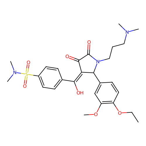 4-({1-[3-(dimethylamino)propyl]-2-(4-ethoxy-3-methoxyphenyl)-4-hydroxy-5-oxo-2,5-dihydro-1H-pyrrol-3-yl}carbonyl)-N,N-dimethylbenzenesulfonamide structure
