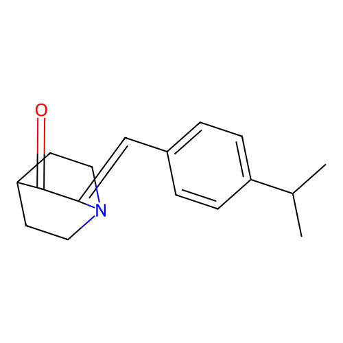(2Z)-2-[4-(propan-2-yl)benzylidene]-1-azabicyclo[2.2.2]octan-3-one structure