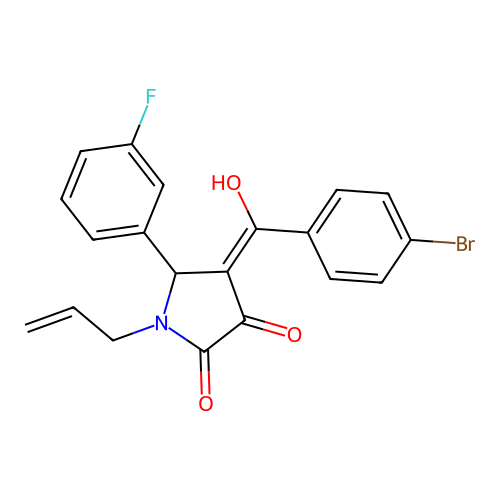 1-allyl-4-(4-bromobenzoyl)-5-(3-fluorophenyl)-3-hydroxy-1,5-dihydro-2H-pyrrol-2-one structure